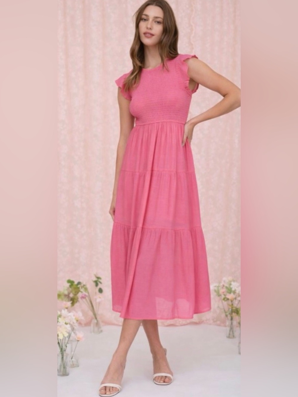Blu Pepper Pink Midi Dress - NWT - Medium